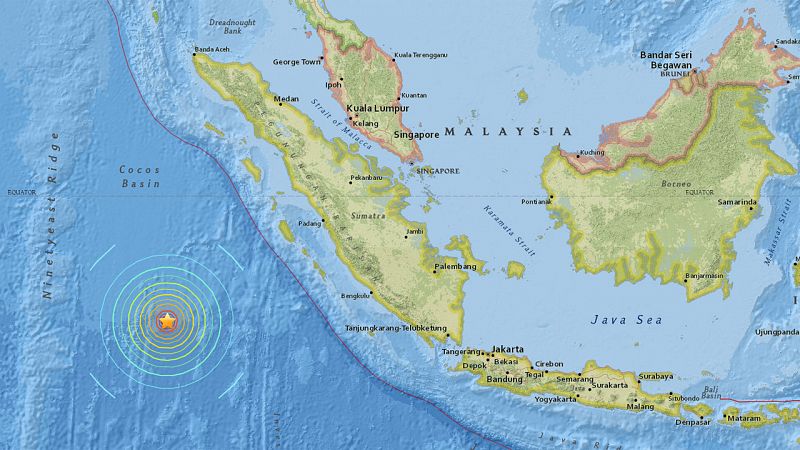 Indonesia levanta la alerta de tsunami emitida tras un terremoto de magnitud 7,9 en el mar de Sumatra