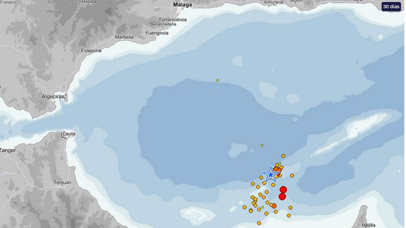 Dos temblores de tierra de magnitud 5 y 4,1, sentidos en Melilla y Málaga