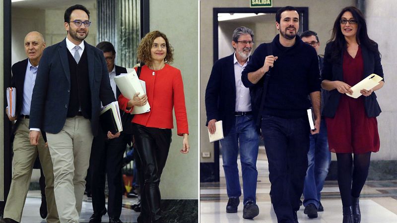 Los equipos negociadores del PSOE e IU se reunirán sin Ciudadanos este jueves en el Congreso