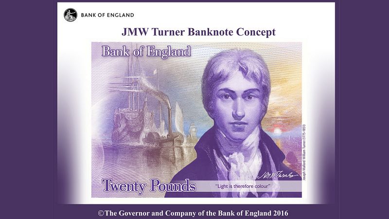 La efigie del paisajista inglés Turner aparecerá en el nuevo billete de 20 libras esterlinas