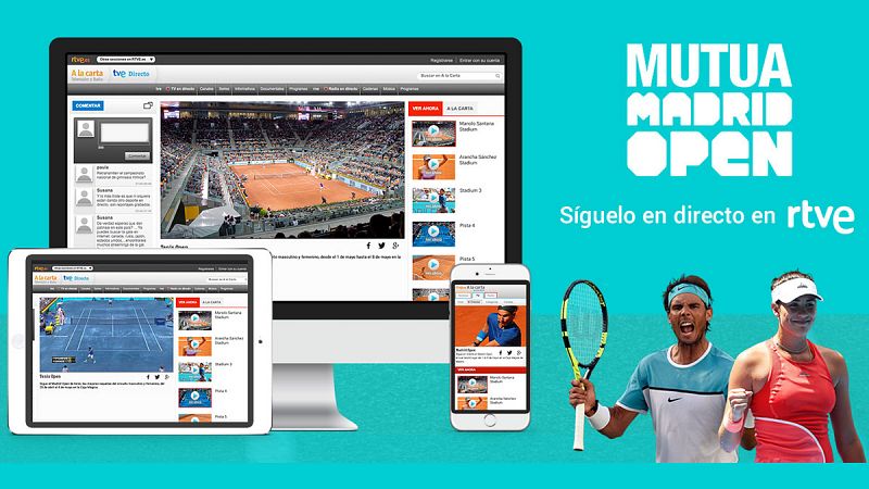 Vive en directo el Mutua Madrid Open con hasta seis seales en streaming en RTVE.es