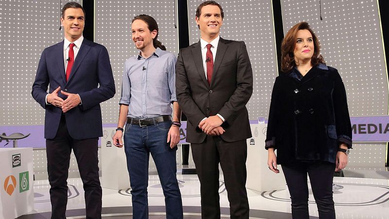 Sánchez y Rivera acudirán a los debates a cuatro solo si va Rajoy