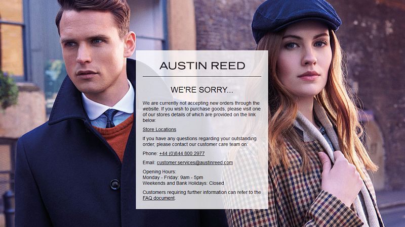 La firma de ropa británica Austin Reed pone fin a sus 116 años de historia con el cierre de sus 120 tiendas