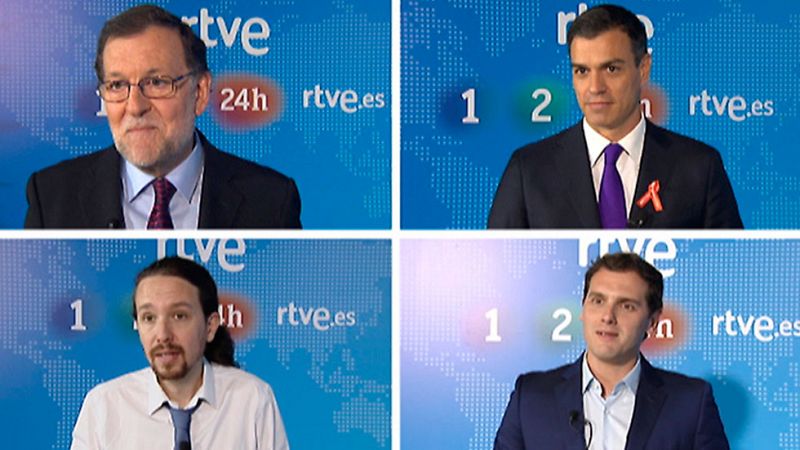 Rajoy, Sánchez, Iglesias y Rivera se enfrentan en su primer debate juntos, que marcará el resto de la campaña