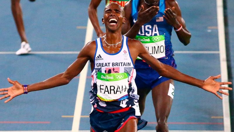 Mo Farah reina tambin en 5.000 y repite el doblete del fondo