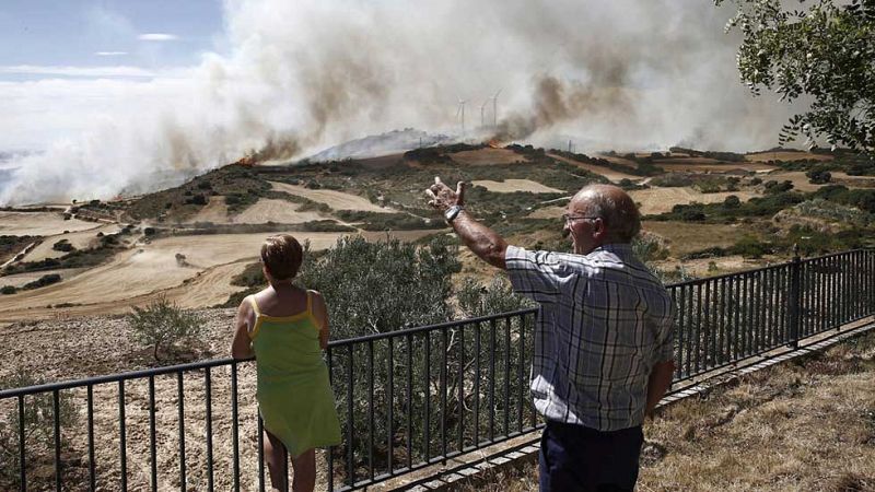 Estabilizado el fuego de Tafalla tras afectar a cerca de 3.000 hectáreas, el de mayor superficie desde 1989