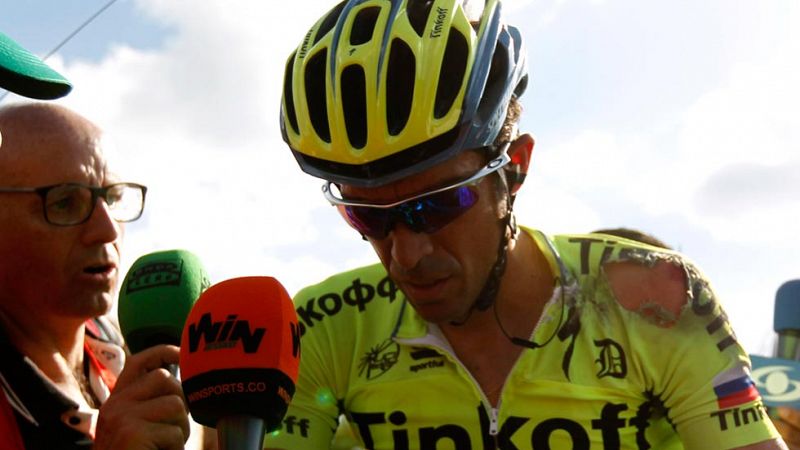 Van Genechten se lleva la etapa y Contador se va al suelo en Puebla de Sanabria