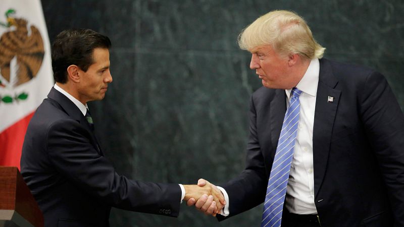 Trump defiende el muro en la frontera y Peña Nieto asegura que México no lo pagará