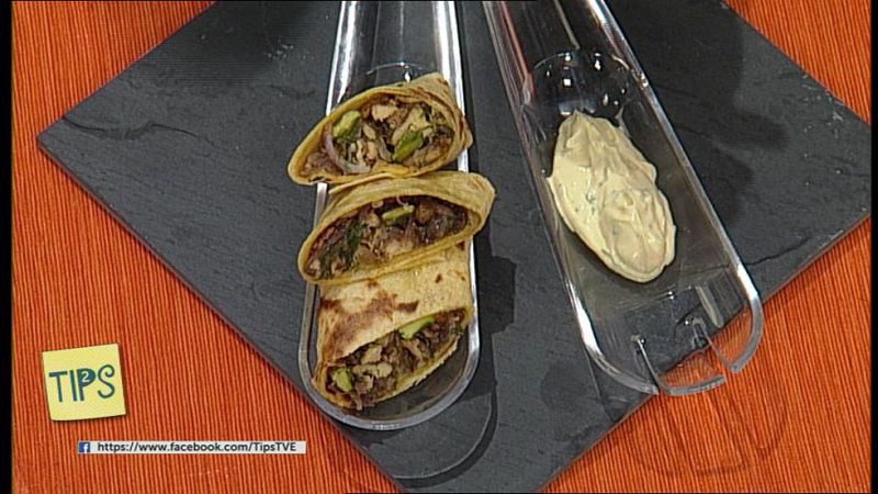 Receta de  Burritos de pollo al curry