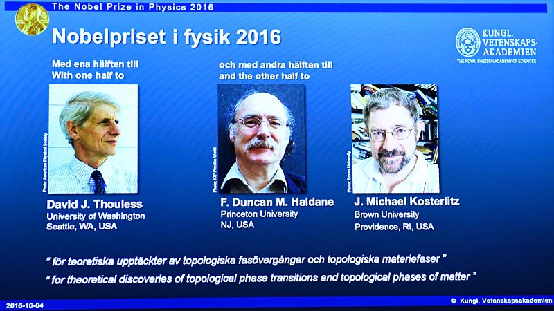 Los británicos Thouless, Haldane y Kosterlitz obtienen el Nobel de Física por investigar materiales innovadores