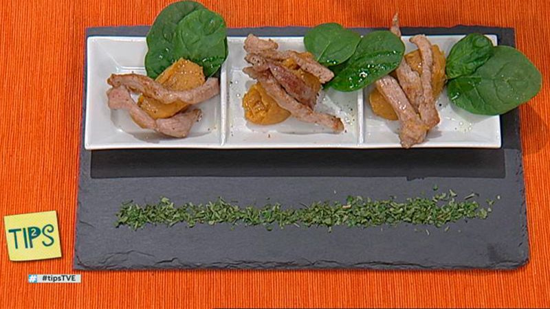 Receta de Secreto con crema de castaña y batata