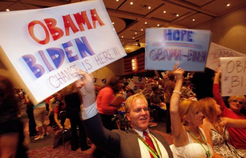 Política y espectáculo mediático en Denver para encumbrar al candidato Obama