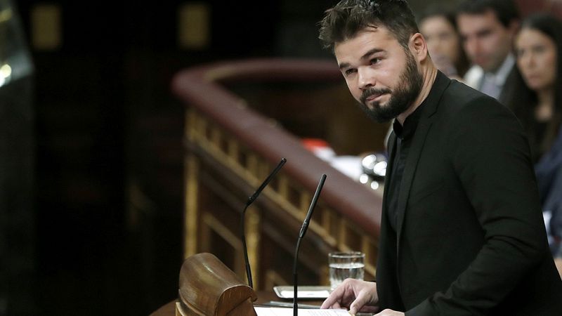Rufián (ERC) llama "traidores" al PSOE, doblegados "a una cacique"