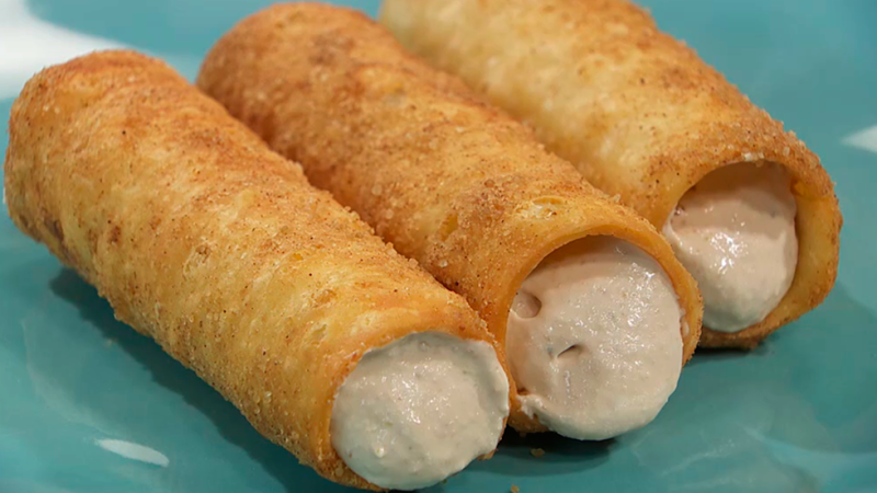 Receta de ca�as rellenas de intxaursalsa