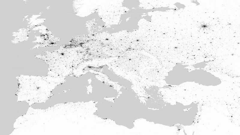 La ESA lanza un mapa cartográfico con la práctica totalidad de los asentamientos humanos en la Tierra