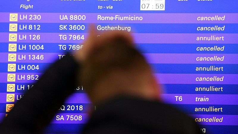 Lufthansa cancela 43 vuelos con origen o destino España por la huelga de pilotos