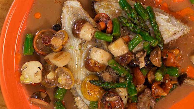 Receta de rodaballo con setas