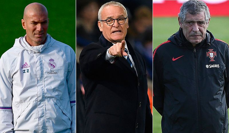 Zidane, Ranieri y Santos, candidatos a mejor entrenador del año
