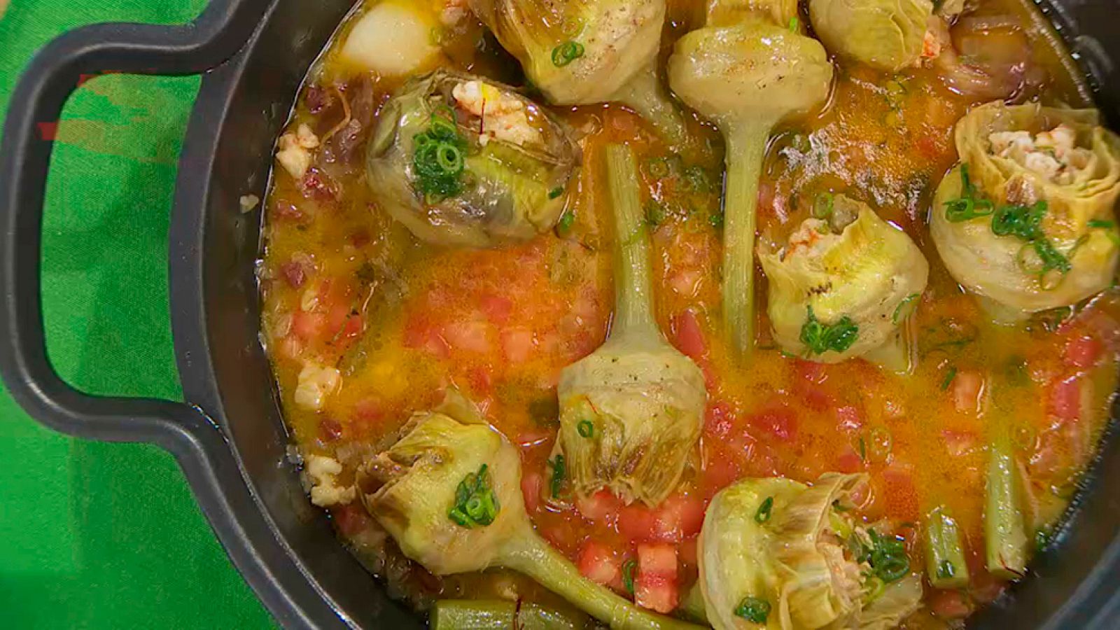 Receta alcachofas rellenas de langostinos y jamón