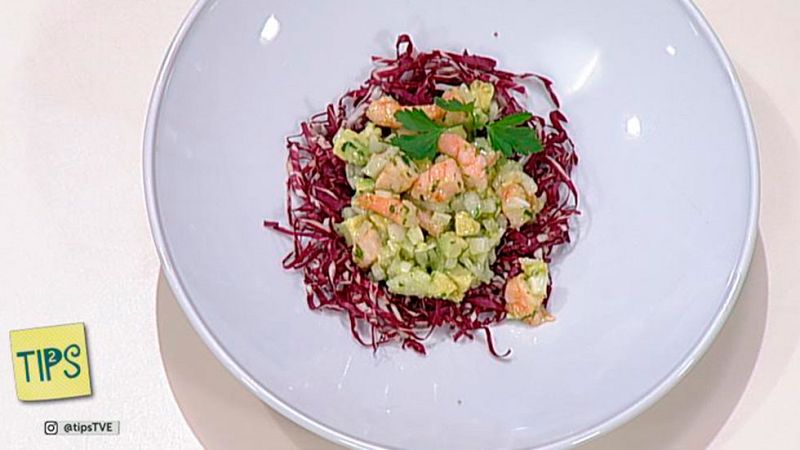 Receta  de Ensalada de aguacate y langostinos