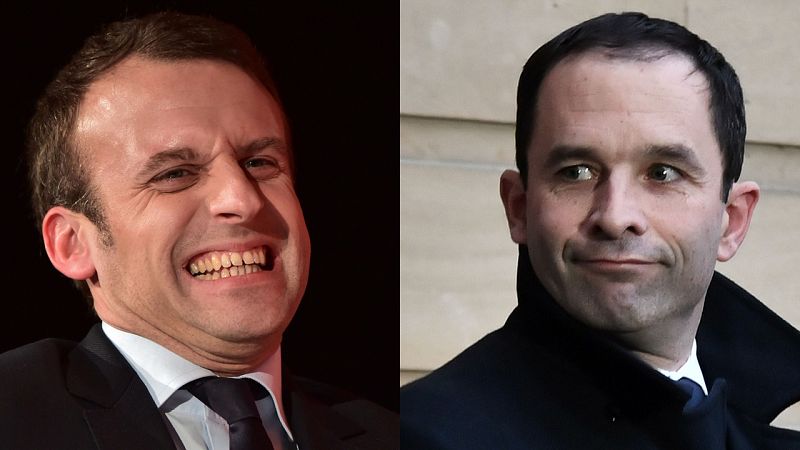 El giro la izquierda de Hamon provoca deserciones en apoyo del independiente Emmanuel Macron