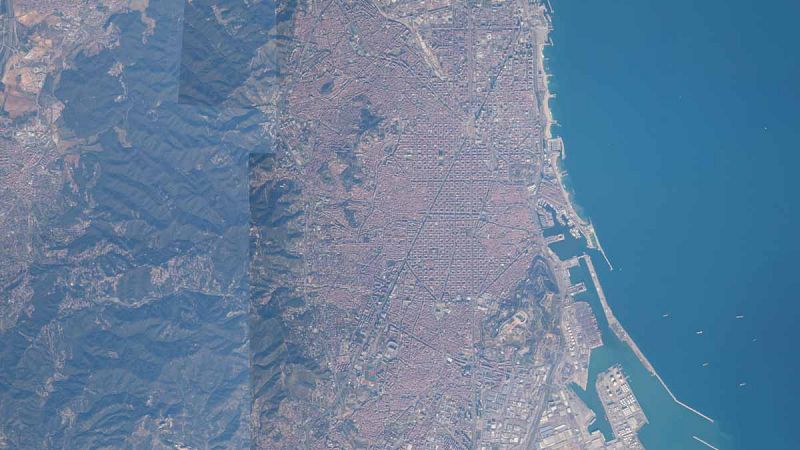 Barcelona, a vista de pájaro espacial