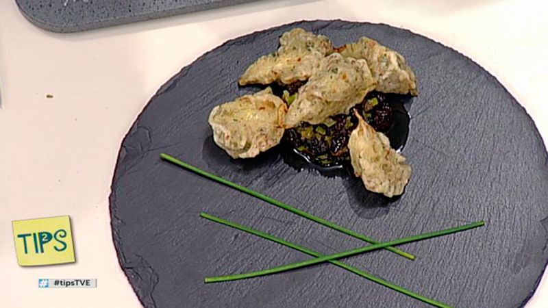Receta de  Alcachofas en tempura con sal de jamn