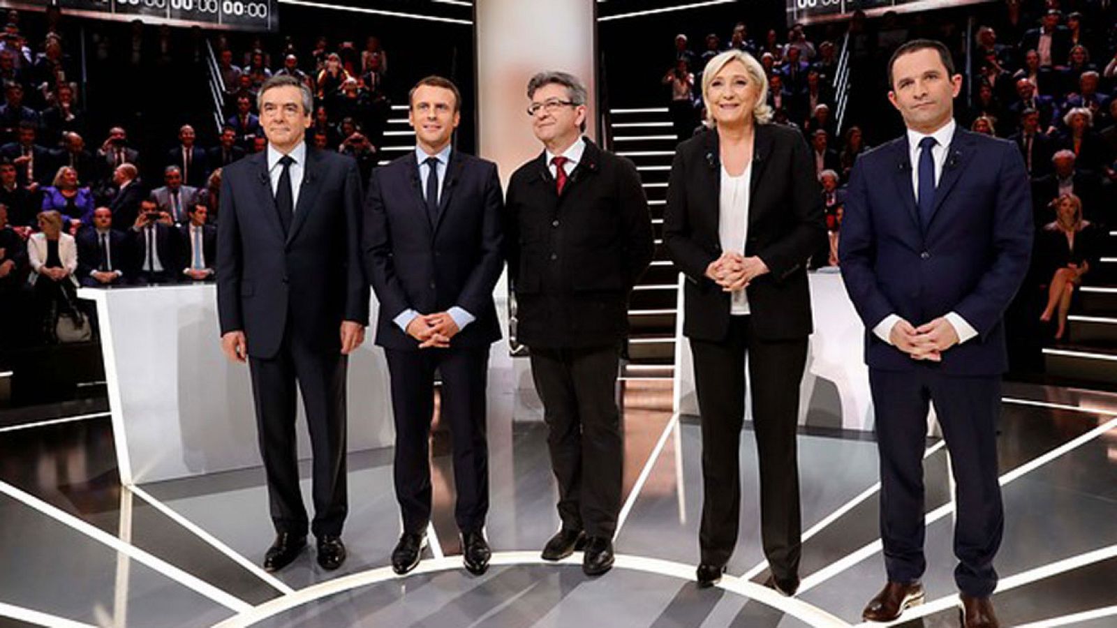 Marine Le Pen y Emmanuel Macron protagonizan el primer debate entre candidatos a la presidencia