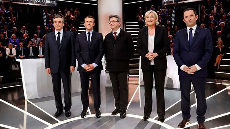 Macron y Le Pen, blanco de los ataques en el primer debate de las presidenciales francesas