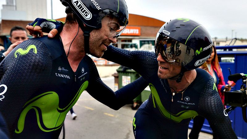 Movistar gana la crono por equipos y hace a Valverde líder de la Volta