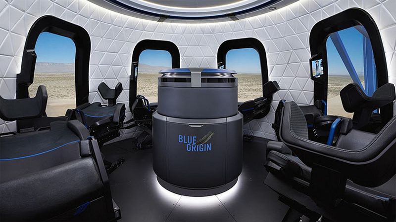Así será viajar en la cápsula de Blue Origin para turistas espaciales