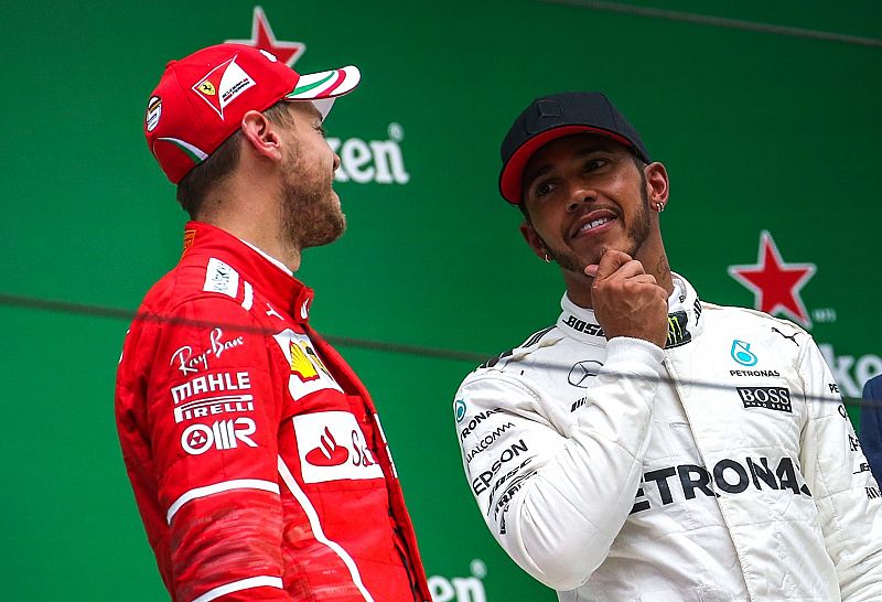 Hamilton y Vettel se retan en el desierto