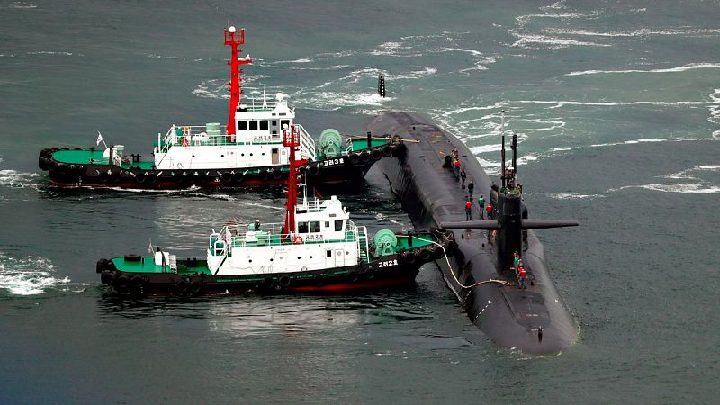 Pyongyang calienta su artillería al tiempo que Washington envía un submarino nuclear a la región