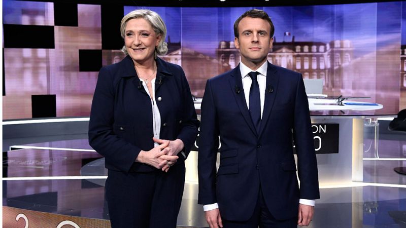 Macron se consolida como favorito ante Le Pen en un un agrio debate antes de las elecciones