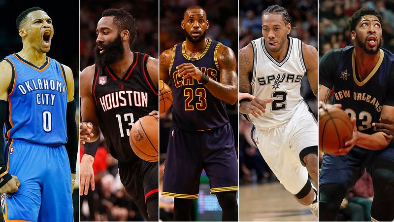 LeBron James y James Harden encabezan el quinteto del año en la NBA
