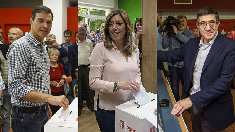 Los candidatos votan convencidos de que la recuperación del PSOE comenzará este lunes