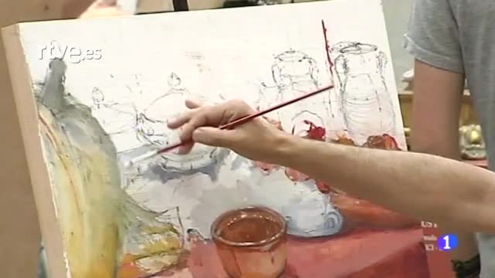 El pintor Antonio López imparte un taller en Olula del Río, Almería | Ver