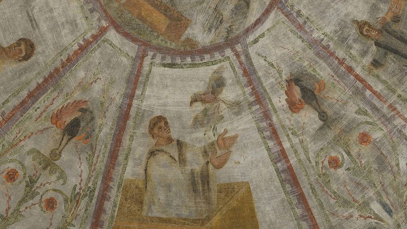 Los frescos de las catacumbas de Domitila vuelven a narrar historias gracias a la restauración con láser