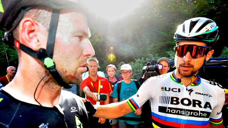 Peter Sagan, expulsado del Tour tras derribar a Cavendish