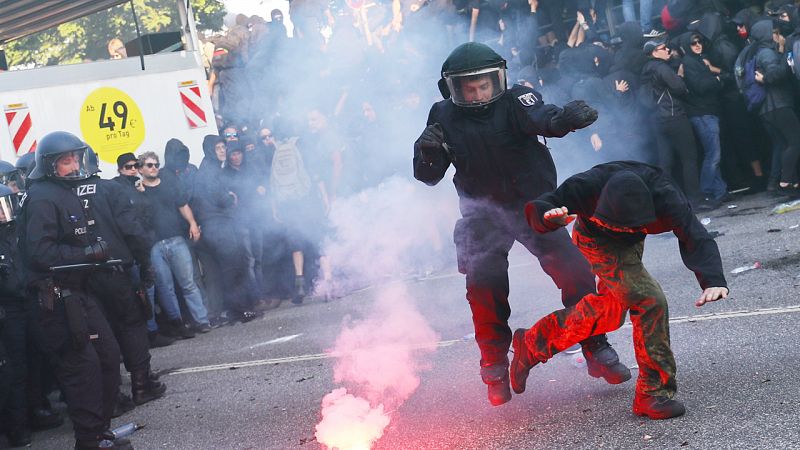 Las protestas y los disturbios asfixian Hamburgo en vísperas del G20