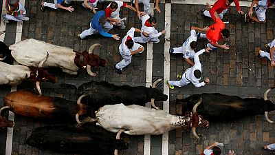 Cuarto encierro muy r�pido y limpio con toros de Fuente Ymbro