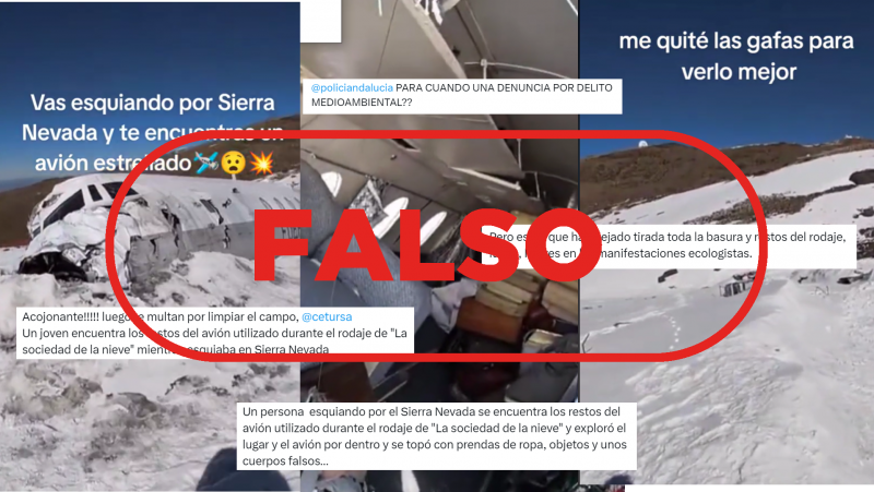 No hay restos del avin de 'La sociedad de la nieve' en Sierra Nevada, es falso