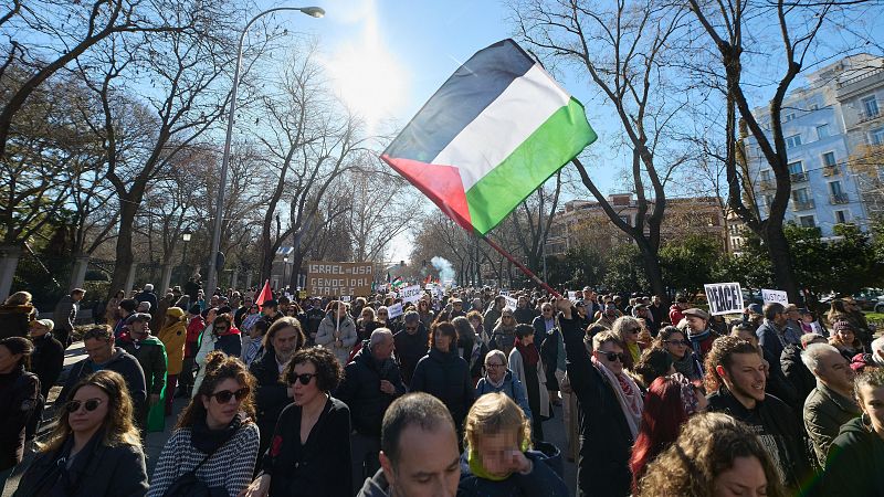 Manifestaciones en apoyo a los civiles palestinos llenan las calles de la capital y otras ciudades de España