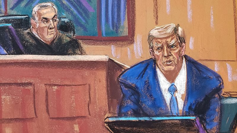 Trump se defiende y testifica brevemente en su juicio por difamación contra la escritora E. Jean Carroll