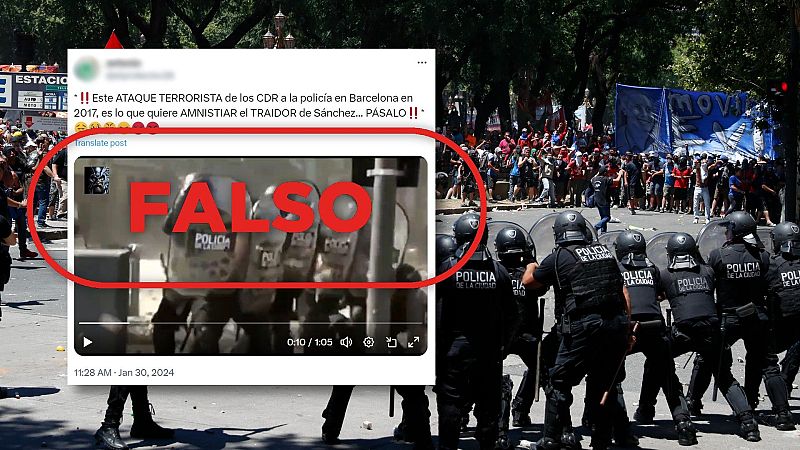 No es un ataque de los CDR contra la Policía en Barcelona en 2017, son disturbios en Argentina