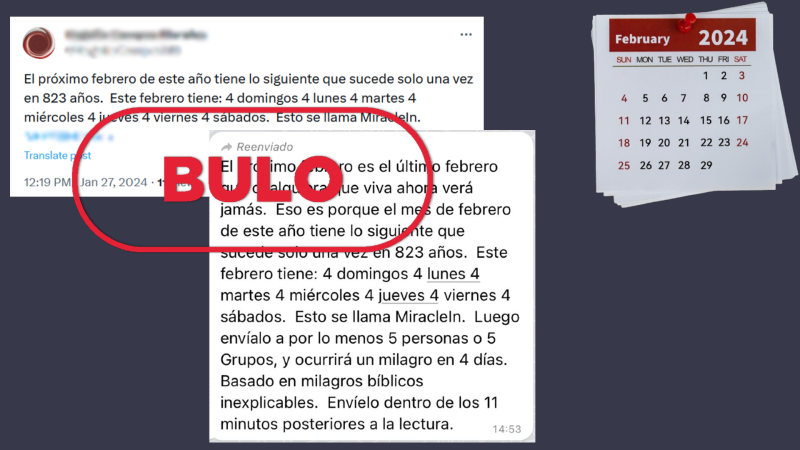 Este mensaje de WhatsApp sobre el calendario de febrero es un bulo