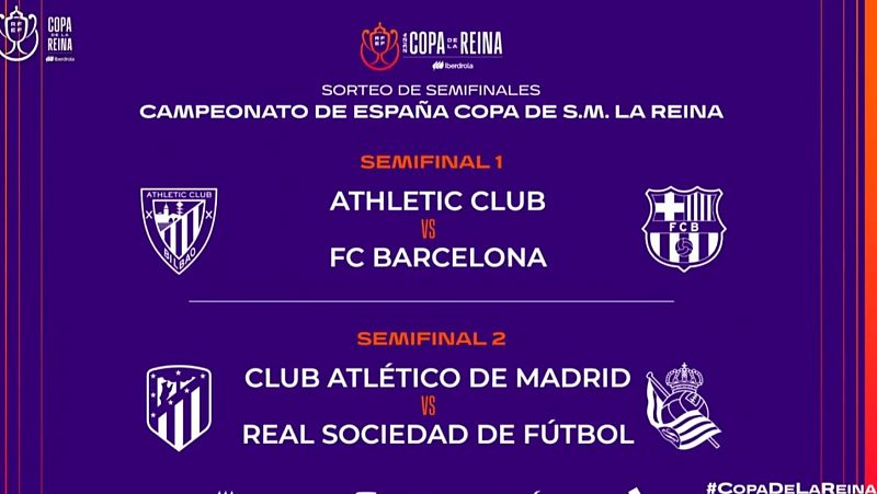 Athletic-Barça y Atlético de Madrid-Real Sociedad, duelos de semifinales