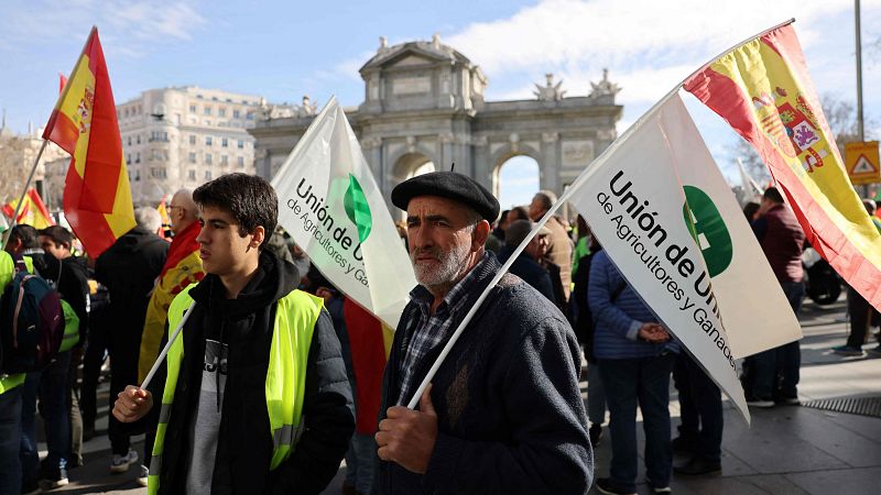 Las imágenes de los tractores en Madrid en la jornada de protestas de los agricultores
