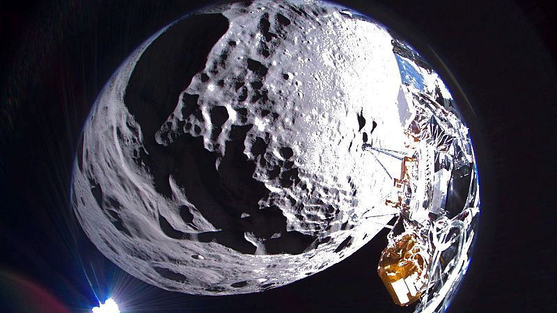 El módulo lunar Odiseo se encuentra "sano y salvo" pese a caer de costado