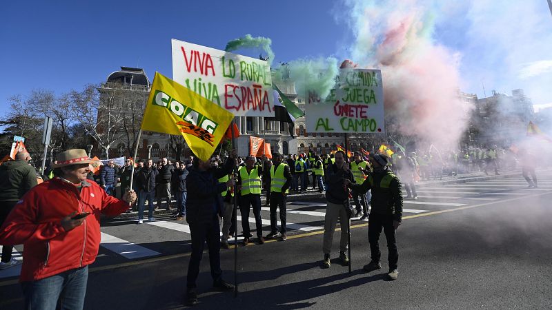Las imágenes de jornada de protestas de los agricultores en Madrid